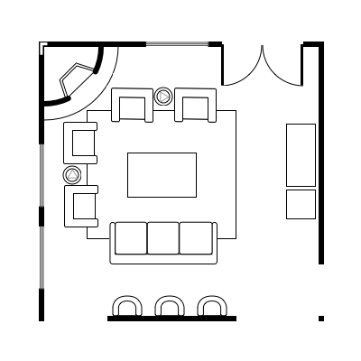 Floor plan layout for entertainment