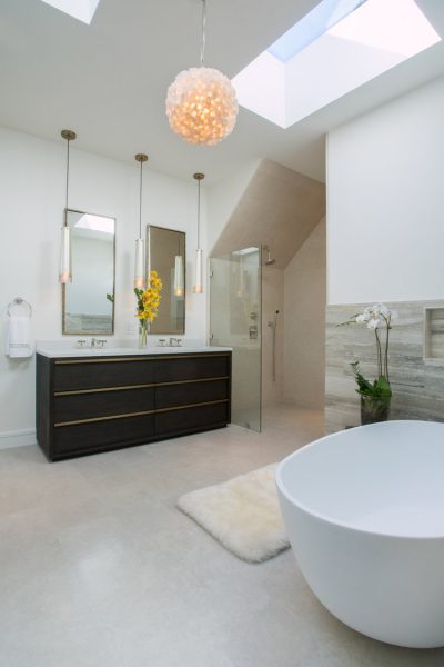 bathroom remodel, bathroom vanity, free standing tub, bathroom mirror
