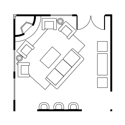 2.4 layout idea for square living room