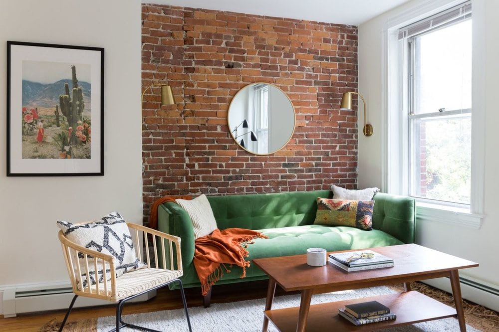 mint green sofa living room mid century modern 