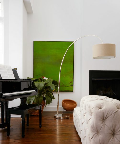 green painting for living room interior design 