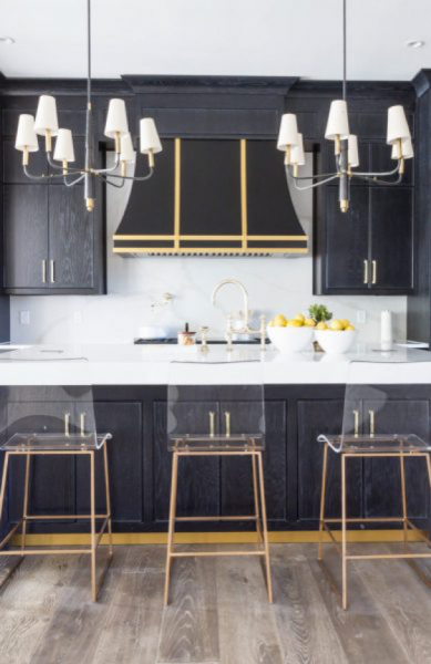 black and gold kitchen design